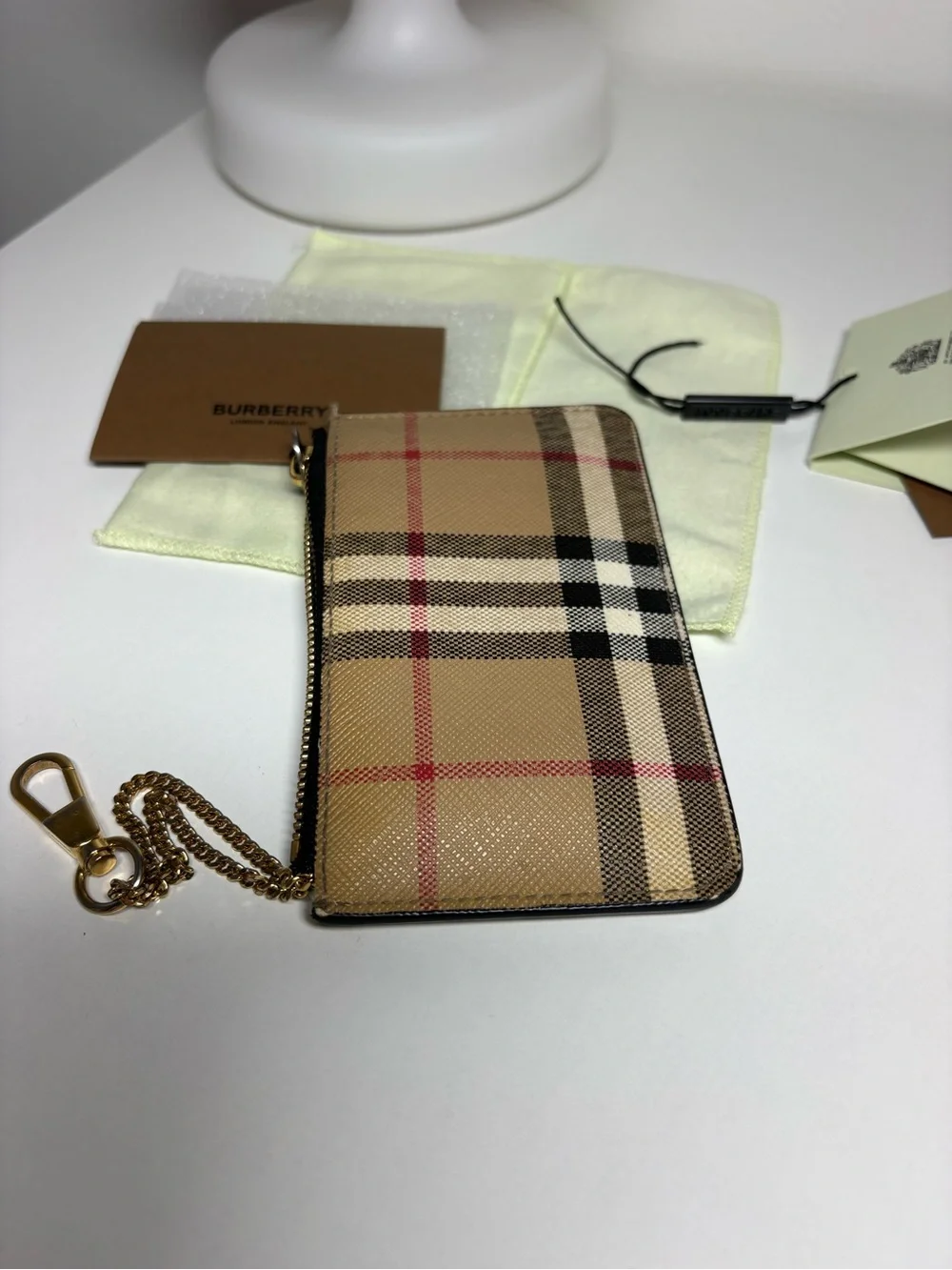 Burberry Card Case Wallet with chain